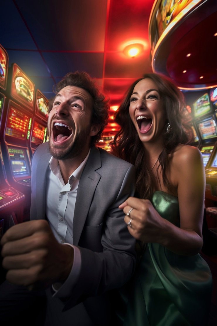 Meja Caribbean Stud Poker di tebing toto dengan dealer dan tata letak kartu yang jelas